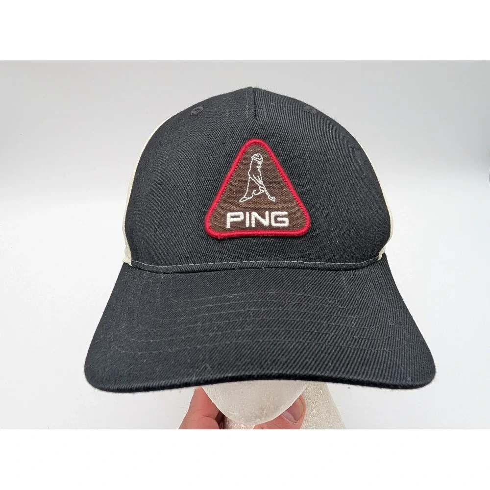 Ping Golf Hat Mr Ping Patch Black Cream 110 One Ten Flexfit Yupoong Snapback Cap